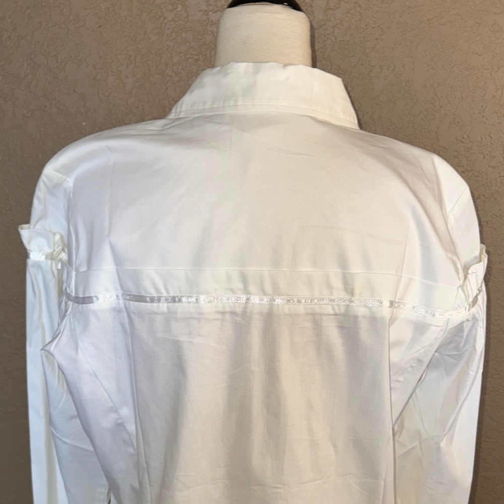 Victor Costa Ruffle Collared Button Front Sleeve … - image 8